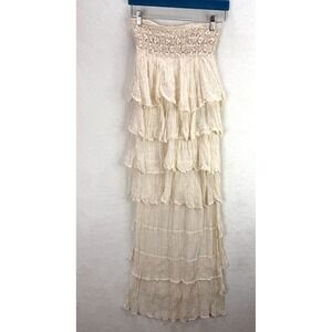 Jen's Pirate Booty Tango Uneven Skirt in Natural One Size New With Tags FLAW